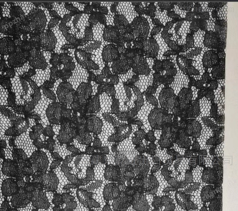 黑色蕾丝水刺布  宽幅170、190  40g无纺布
